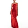 Pretty Lavish Keisha Satin Maxi Dress In Red For Women -Pretty Lavi Clothing Shop 206966708 1 red