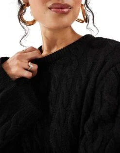 Pretty Lavish Cable Knit Midaxi Dress In Black For Women -Pretty Lavi Clothing Shop 206966769 3