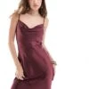 Pretty Lavish Keisha Satin Maxi Dress In Plum For Women -Pretty Lavi Clothing Shop 206966894 1 plum