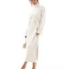 Pretty Lavish Tie Waist Knitted Midaxi Dress In Cream For Women -Pretty Lavi Clothing Shop 206966987 1 cream