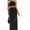 Pretty Lavish Satin Tailored Maxi Skirt In Black For Women 1 Pretty Lavish Satin Tailored Maxi Skirt In Black For Women -Pretty Lavi Clothing Shop 207187050 1 black
