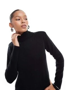 Pretty Lavish Knitted High Neck Maxi Dress In Black For Women -Pretty Lavi Clothing Shop 207187064 2