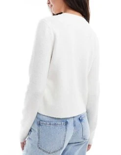 Pretty Lavish Knitted Button Detail Cardigan In Cream For Women -Pretty Lavi Clothing Shop 207187155 3