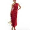 Pretty Lavish Amelia Ruched Midaxi Dress In Red For Women -Pretty Lavi Clothing Shop 207187156 1 red