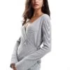 Pretty Lavish Wrap Knit Top In Grey For Women -Pretty Lavi Clothing Shop 207187181 1 grey