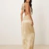 Pretty Lavish Tie Bow Ruched Maxi Dress In Gold For Women -Pretty Lavi Clothing Shop 207187193 1 gold