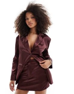 Pretty Lavish Premium Tailored Co-ord In Burgundy -Pretty Lavi Clothing Shop 207187259 1 burgundy
