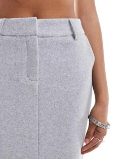 Pretty Lavish Tailored Maxi Skirt In Grey For Women -Pretty Lavi Clothing Shop 207187267 4