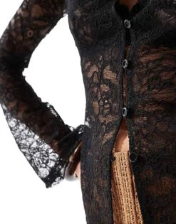 Pretty Lavish Lace Cardigan In Black For Women -Pretty Lavi Clothing Shop 207187275 4
