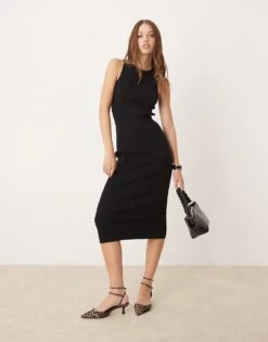 Pretty Lavish Billie Knitted Midi Dress In Black For Women -Pretty Lavi Clothing Shop 207301715 1 black 1