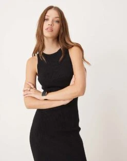 Pretty Lavish Billie Knitted Midi Dress In Black For Women -Pretty Lavi Clothing Shop 207301715 3