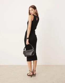 Pretty Lavish Billie Knitted Midi Dress In Black For Women -Pretty Lavi Clothing Shop 207301715 4