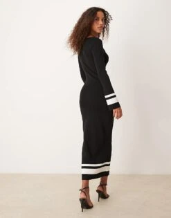 Pretty Lavish Midaxi Knit Dress In Black For Women -Pretty Lavi Clothing Shop 207341953 4