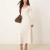Pretty Lavish Boucle Knit Midaxi Dress In Cream For Women -Pretty Lavi Clothing Shop 207341990 1 cream