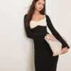 Pretty Lavish Contrast Knit Maxi Dress In Black For Women