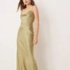 Pretty Lavish Bridesmaid Keisha Cowl Neck Satin Maxi Dress In Olive For Women -Pretty Lavi Clothing Shop 207433682 1 olive