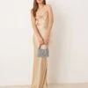 Pretty Lavish Bridesmaid Keisha Cowl Neck Satin Maxi Dress In Matte Gold For Women -Pretty Lavi Clothing Shop 207433710 1 mattegold