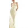 Pretty Lavish Bridesmaid Keisha Cowl Neck Satin Maxi Dress In Lemon For Women -Pretty Lavi Clothing Shop 207666759 1 lemon