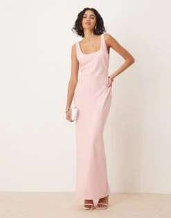 Pretty Lavish Scoop Neck Maxi Dress In Pink For Women