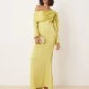 Pretty Lavish Asymmetric Bow Chiffon Maxi Dress In Chartreuse For Women Charteuse -Pretty Lavi Clothing Shop 207666821 1 charteuse