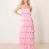 Pretty Lavish Tiered Ruffle Maxi Dress In Lilac Pink For Women -Pretty Lavi Clothing Shop 207666832 1 lilacpink