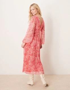 Pretty Lavish Twist Bodice Pleated Maxi Dress In Pink Abstract Floral For Women Pink Floral -Pretty Lavi Clothing Shop 207666887 3