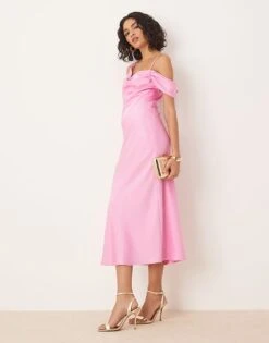 Pretty Lavish Asymmetric Cowl Satin Midaxi Slip Dress In Pink For Women Lilac Pink -Pretty Lavi Clothing Shop 207666918 1 lilacpink 1