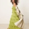 Pretty Lavish Tiered Ruffle Maxi Dress In Pistachio For Women -Pretty Lavi Clothing Shop 207667017 1 pistachio