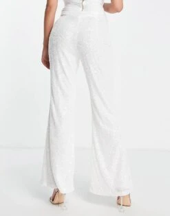 Pretty Lavish Trouser Co-ord In All Over White Sequin For Women -Pretty Lavi Clothing Shop 22297356 4