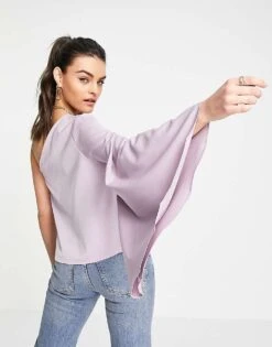 Pretty Lavish Rosie One Shoulder Blouse In Lilac For Women -Pretty Lavi Clothing Shop 23246452 1 lilac 1
